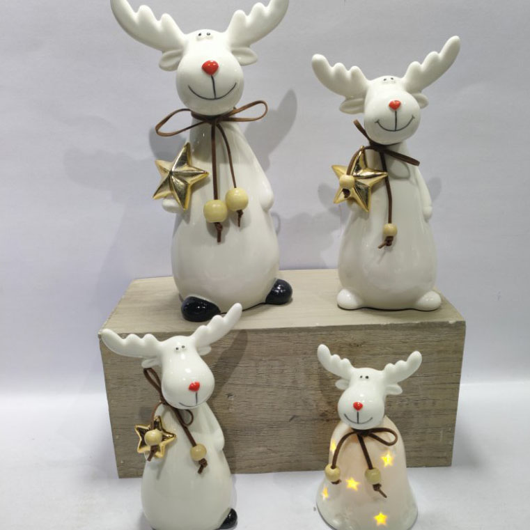 Porcelain Glass-Glazed Plating Deer Ornaments